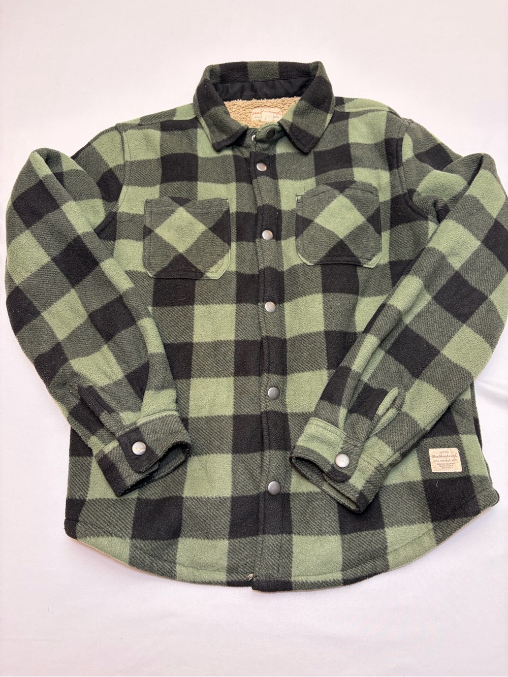 Weatherproof Vintage Boys Sherpa Lined Buffalo Plaid Jacket Coat Youth 14/16
